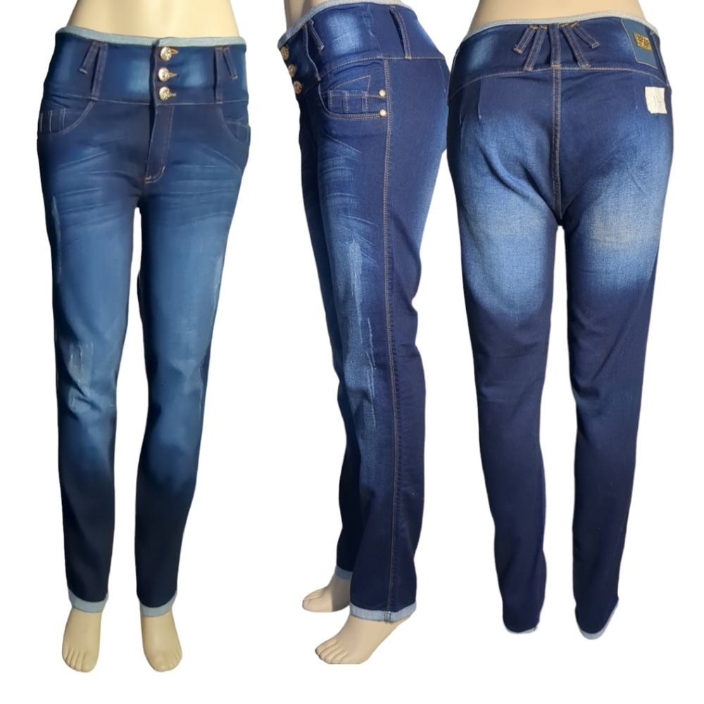 *NEW* Colombian Authentic Skinny Butt Lifter Blue Jeans Size 14